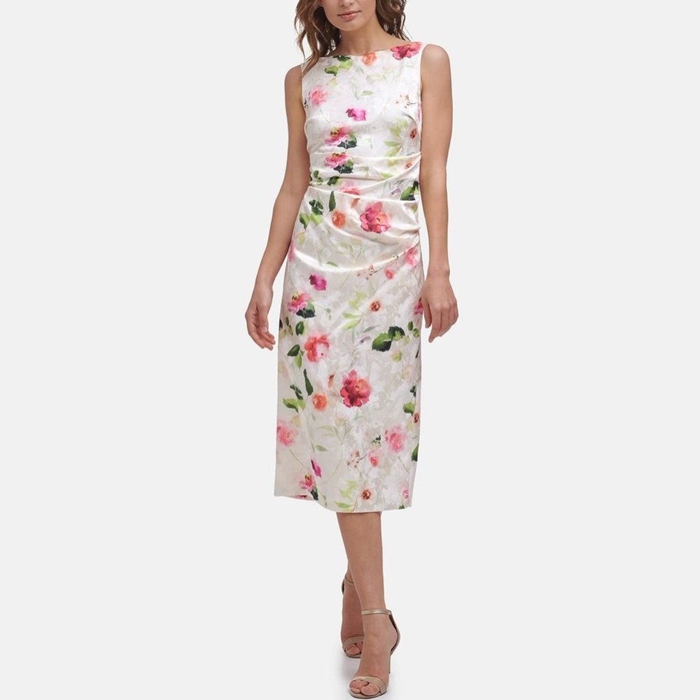 🌸100% Authentic Eliza J Womens Floral Midi Bodycon Dress/size 10/tag included ❤